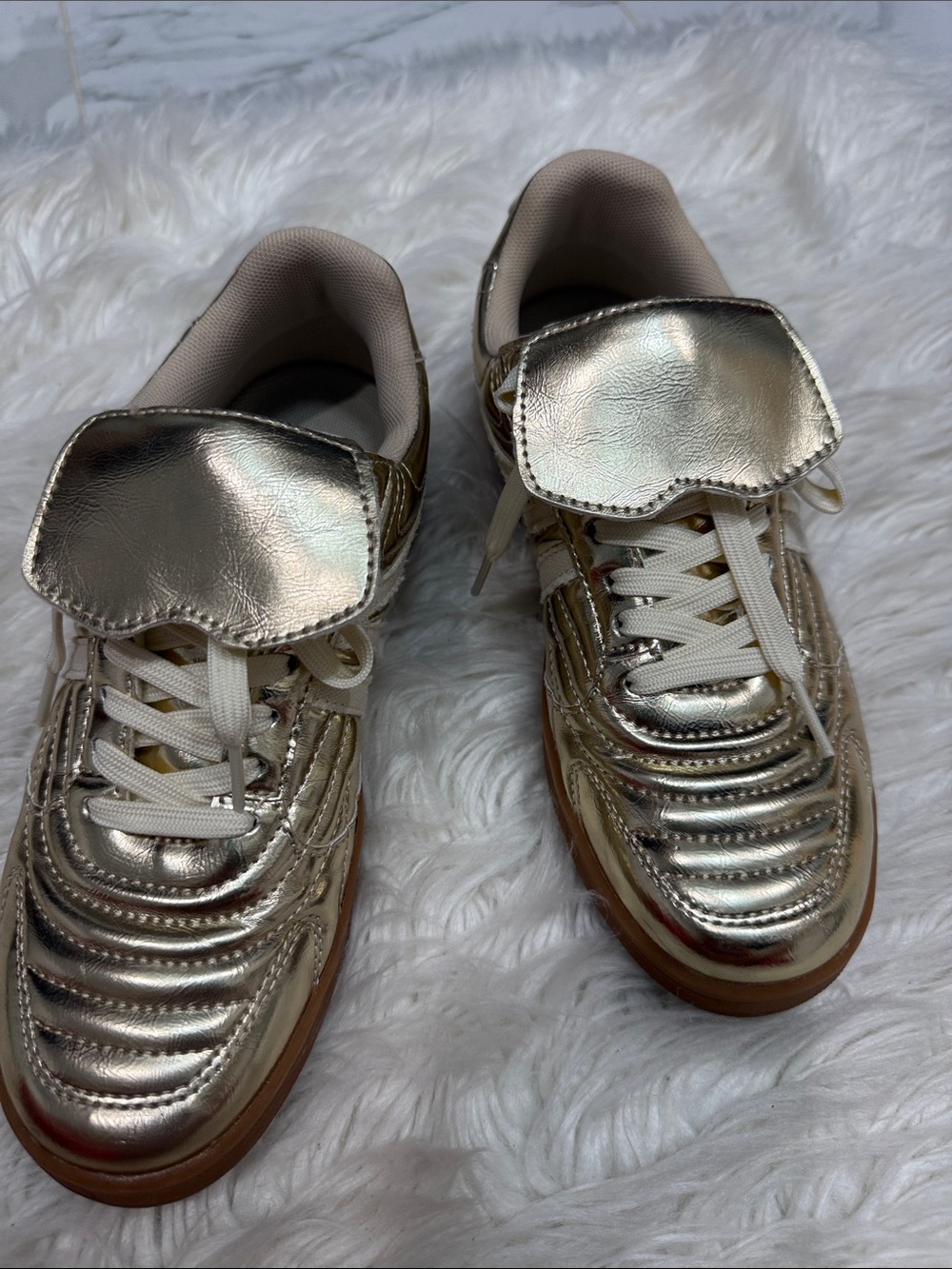 Steve Madden Metallic Gold Low-Top Sneakers